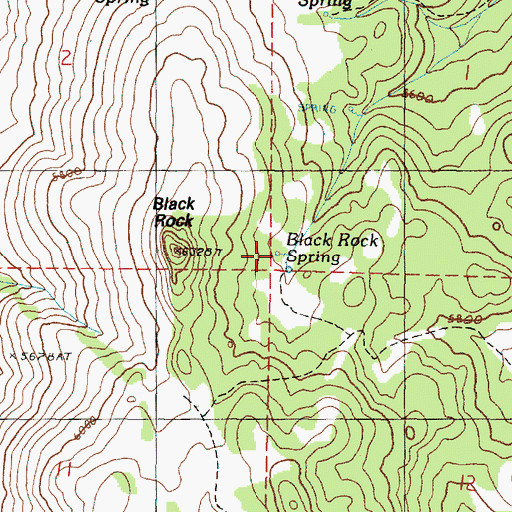 Topographic Map of Black Rock Spring, OR