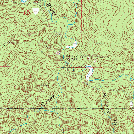 Topographic Map of Blackberry Creek, OR