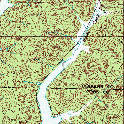 Topographic Map of Blacks Creek, OR