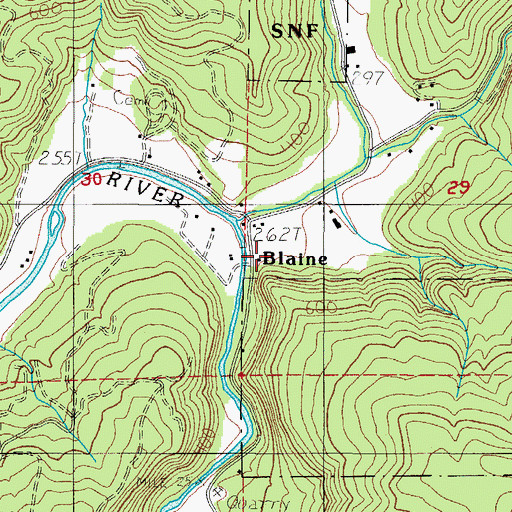 Topographic Map of Blaine, OR