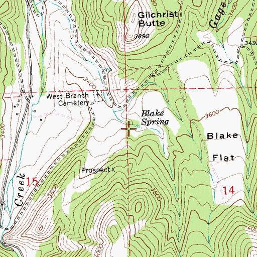Topographic Map of Blake Spring, OR