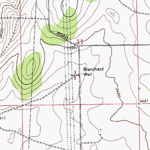 Topographic Map of Blanchard Well, OR