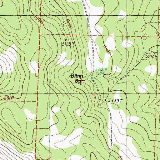 Topographic Map of Blinn Spring, OR