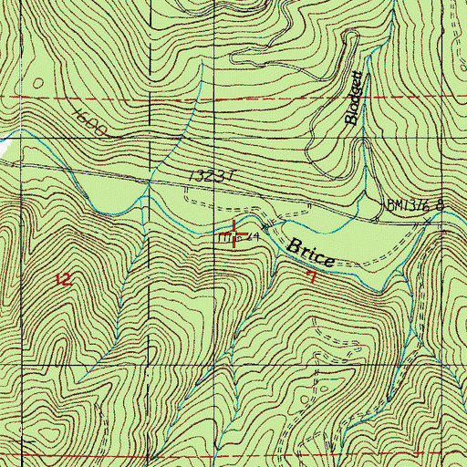 Topographic Map of Blodgett Creek, OR