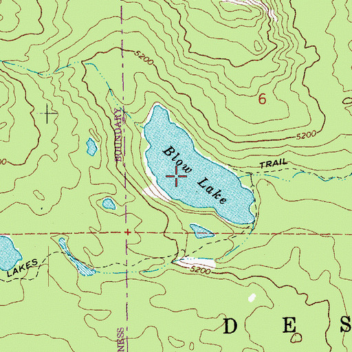 Topographic Map of Blow Lake, OR