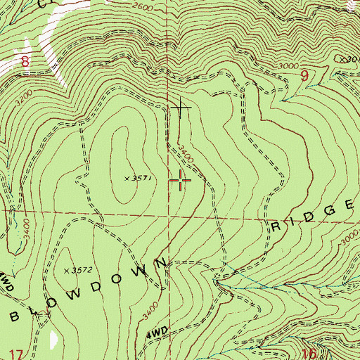 Topographic Map of Blowdown Ridge, OR