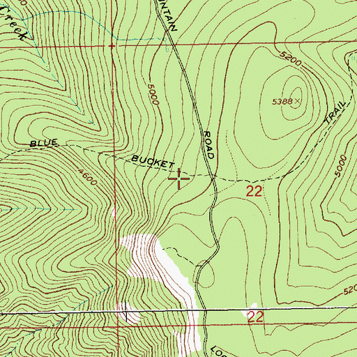 Topographic Map of Blue Bucket Trail, OR