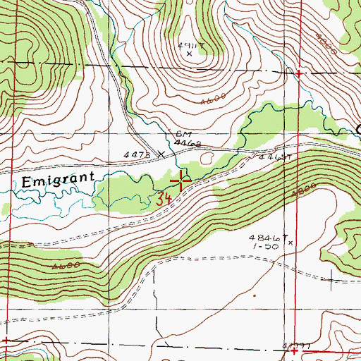 Topographic Map of Blue Creek, OR