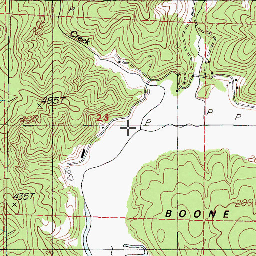 Topographic Map of Blue Creek, OR