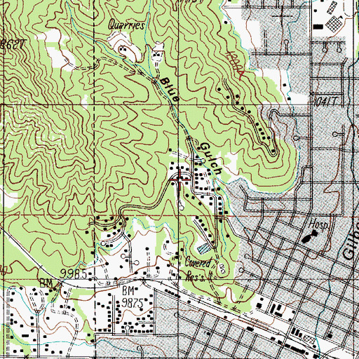 Topographic Map of Blue Gulch, OR