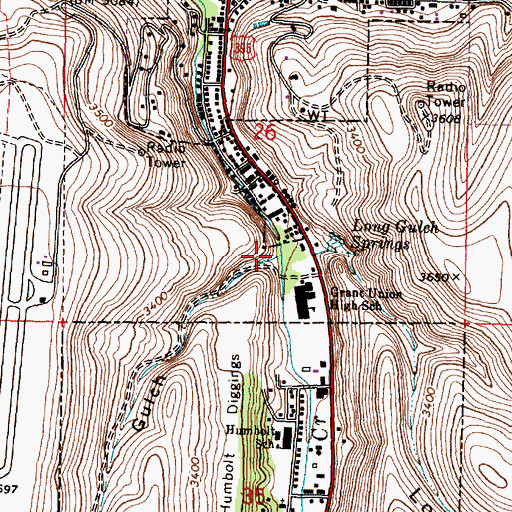 Topographic Map of Blue Gulch, OR