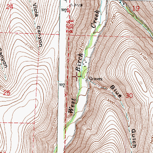 Topographic Map of Blue Gulch, OR