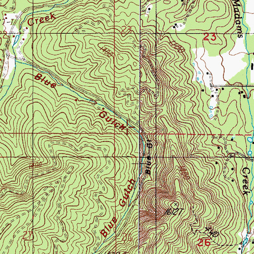 Topographic Map of Blue Gulch, OR