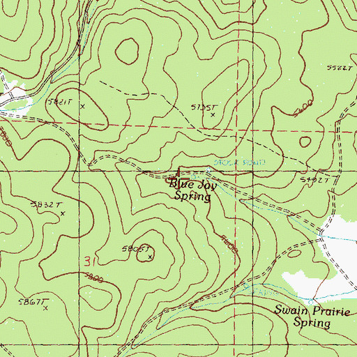 Topographic Map of Blue Jay Spring, OR