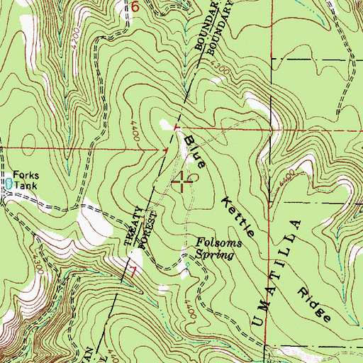 Topographic Map of Blue Kettle Ridge, OR