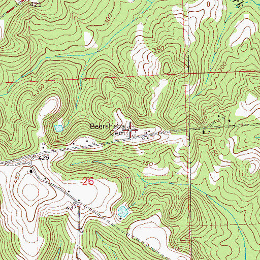 Topographic Map of Beersheba Cemetery, AL