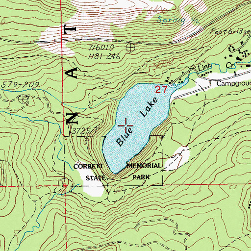 Topographic Map of Blue Lake, OR