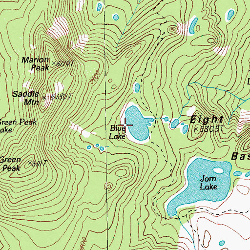 Topographic Map of Blue Lake, OR