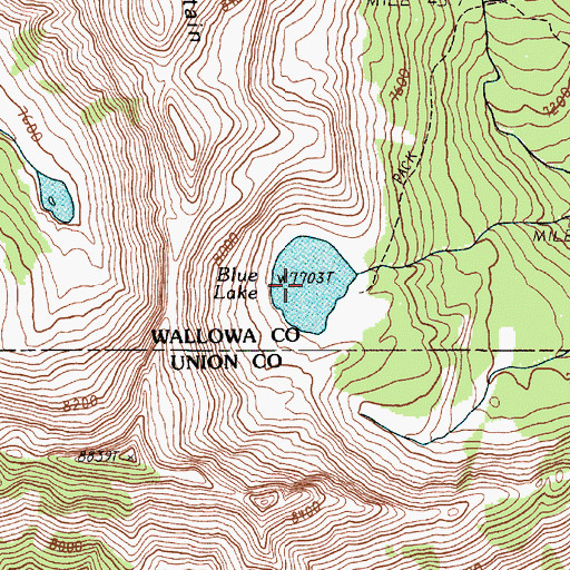 Topographic Map of Blue Lake, OR