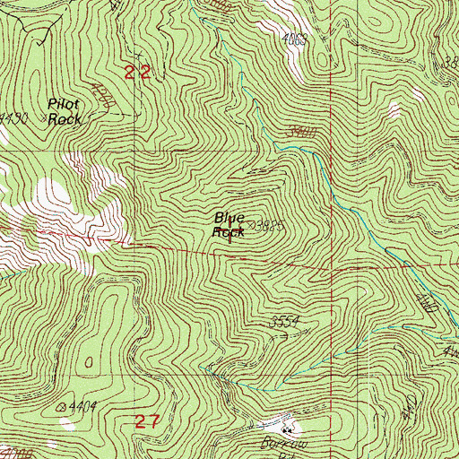 Topographic Map of Blue Rock, OR