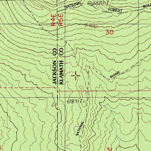 Topographic Map of Blue Rock Trail, OR