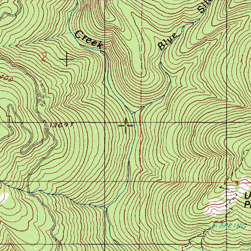 Topographic Map of Blue Slide Creek, OR