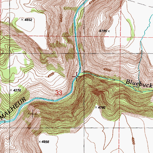 Topographic Map of Bluebucket Creek, OR
