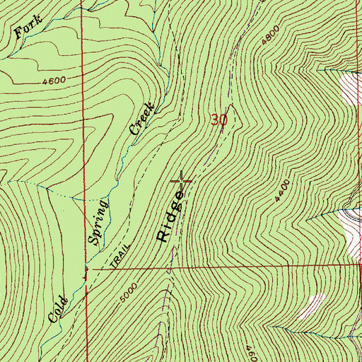 Topographic Map of Bluegrass Ridge, OR