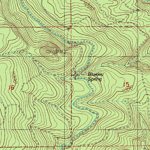 Topographic Map of Bluejay Spring, OR