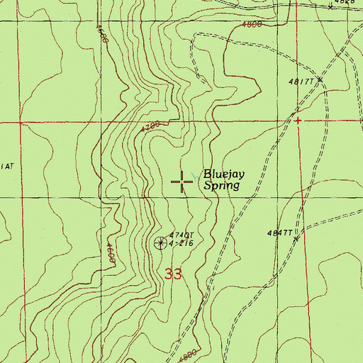 Topographic Map of Bluejay Spring, OR