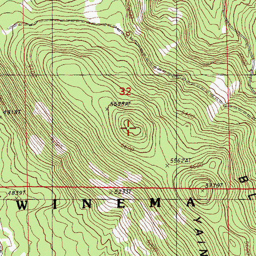 Topographic Map of Bly Mountain, OR