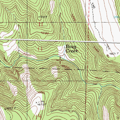 Topographic Map of Boag Creek, OR