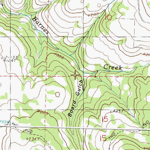 Topographic Map of Board Gulch, OR