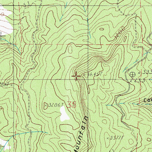 Topographic Map of Board Mountain, OR