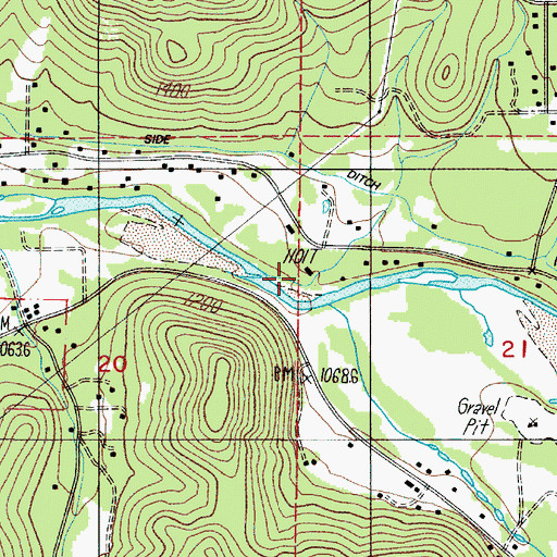Topographic Map of Board Shanty Creek, OR