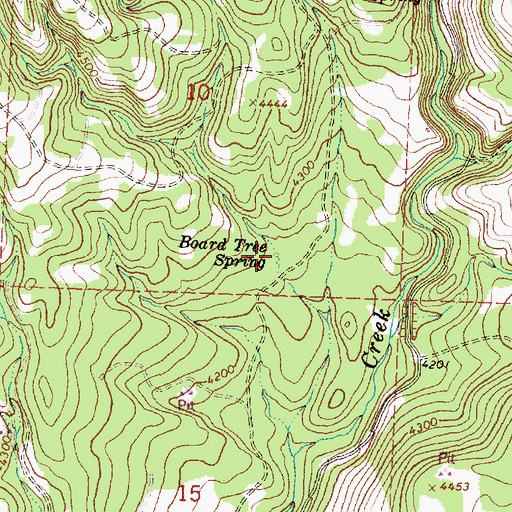 Topographic Map of Board Tree Spring, OR