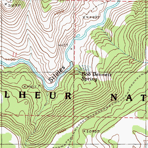 Topographic Map of Bob Bennett Spring, OR