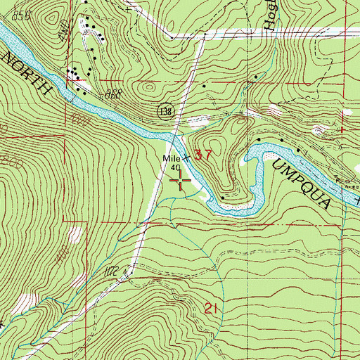 Topographic Map of Bob Creek, OR