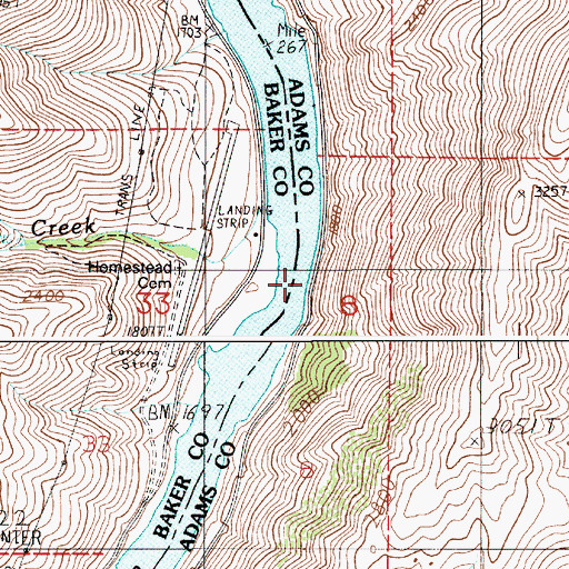 Topographic Map of Bob Creek, OR