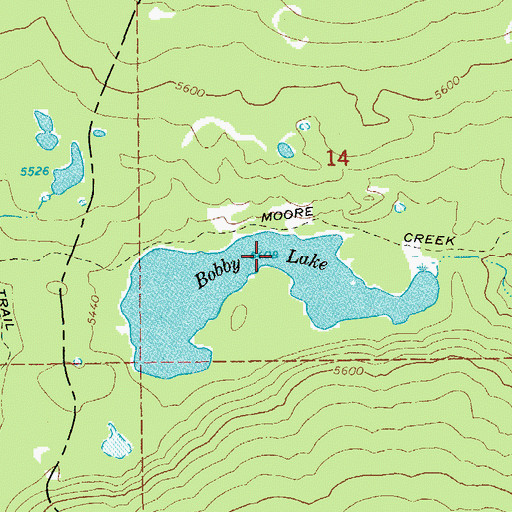 Topographic Map of Bobby Lake, OR