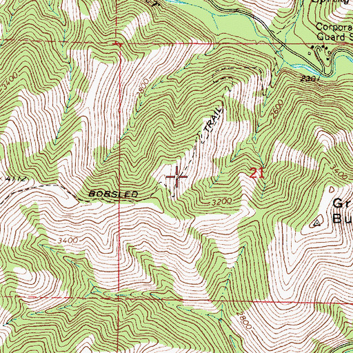 Topographic Map of Bobsled Trail, OR
