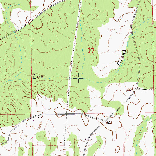 Topographic Map of Belcher Creek, AL