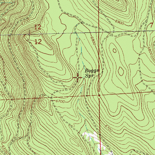 Topographic Map of Boggs Spring, OR