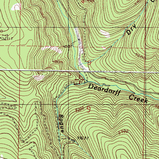 Topographic Map of Bogue Gulch, OR