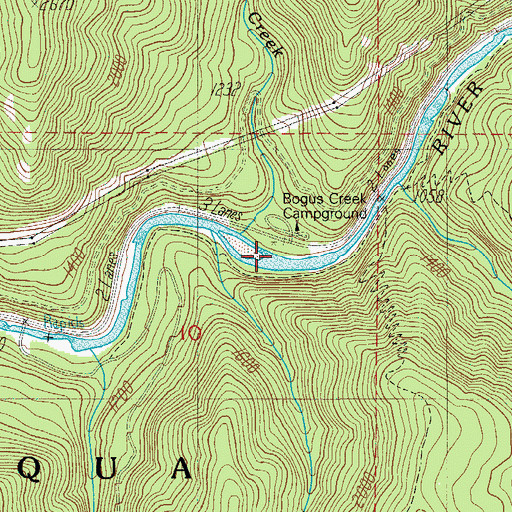Topographic Map of Bogus Creek, OR