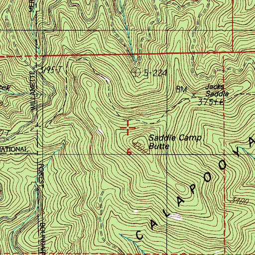 Topographic Map of Bohemia Trail, OR
