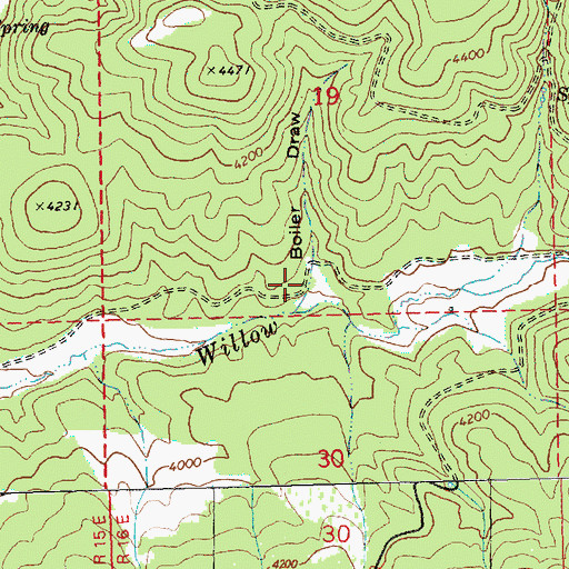 Topographic Map of Boiler Draw, OR