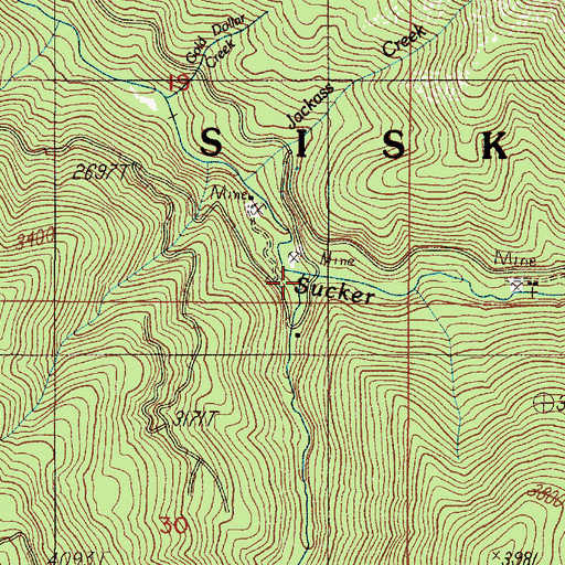 Topographic Map of Bolan Creek, OR