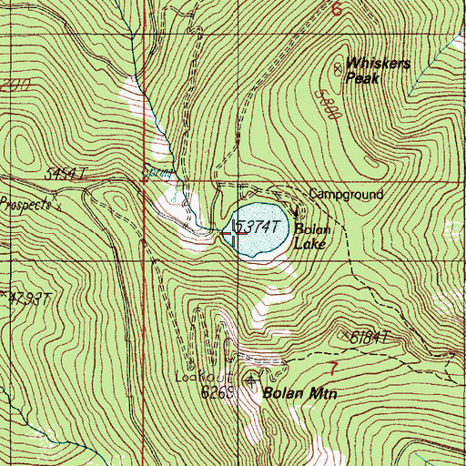 Topographic Map of Bolan Lake, OR