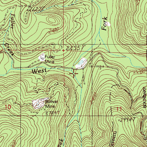 Topographic Map of Bolivar Creek, OR